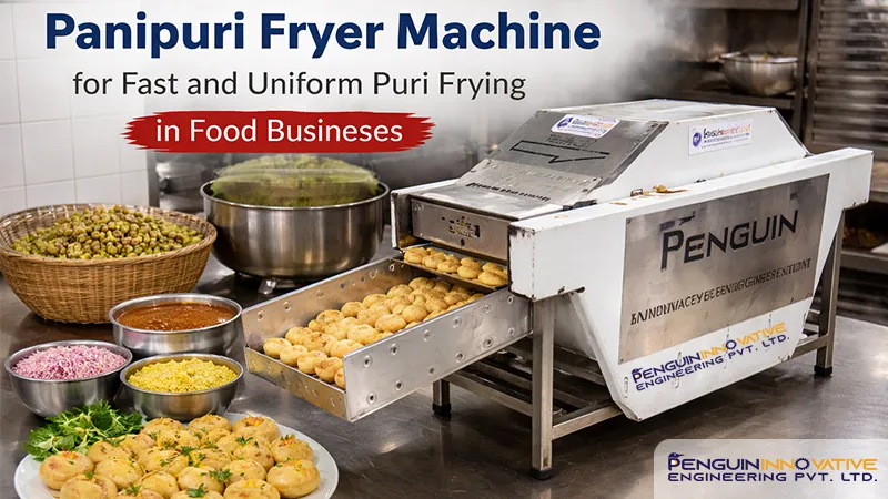 Panipuri fryer machine for fast and uniform puri frying in food businesses | Penguin Engineering