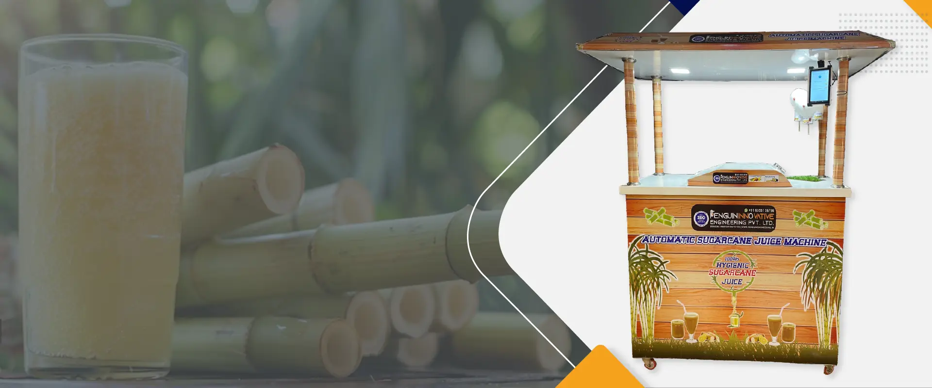 Automatic sugarcane juice machine by Penguin Engineering